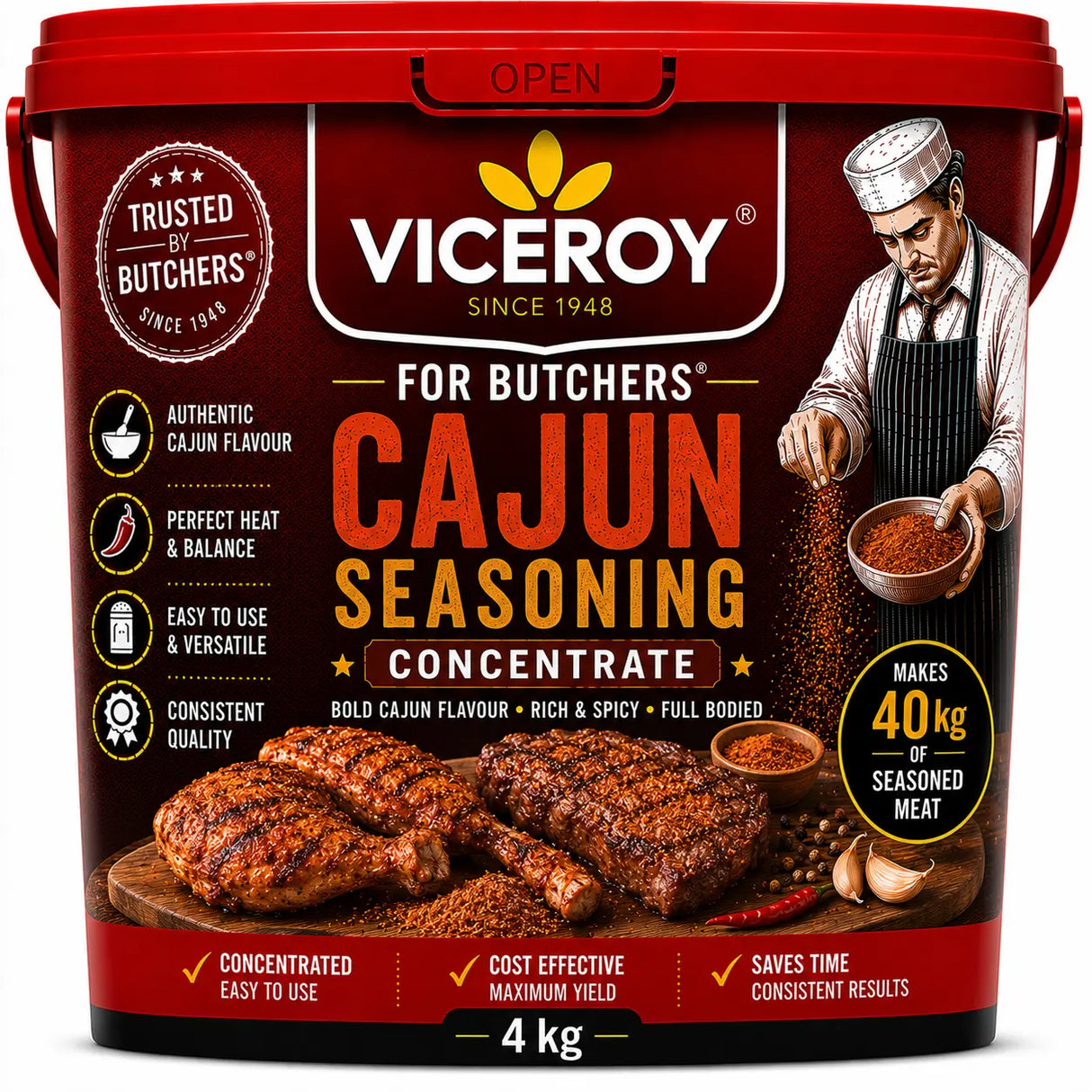 VICEROY® For Butchers® Cajun Seasoning Concentrate 4 kg - Viceroy.net.au